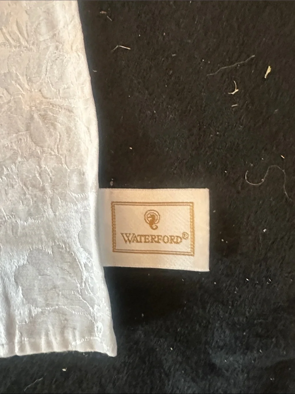 Waterford White Damask Linen Panel - Subtle Floral Jacquard